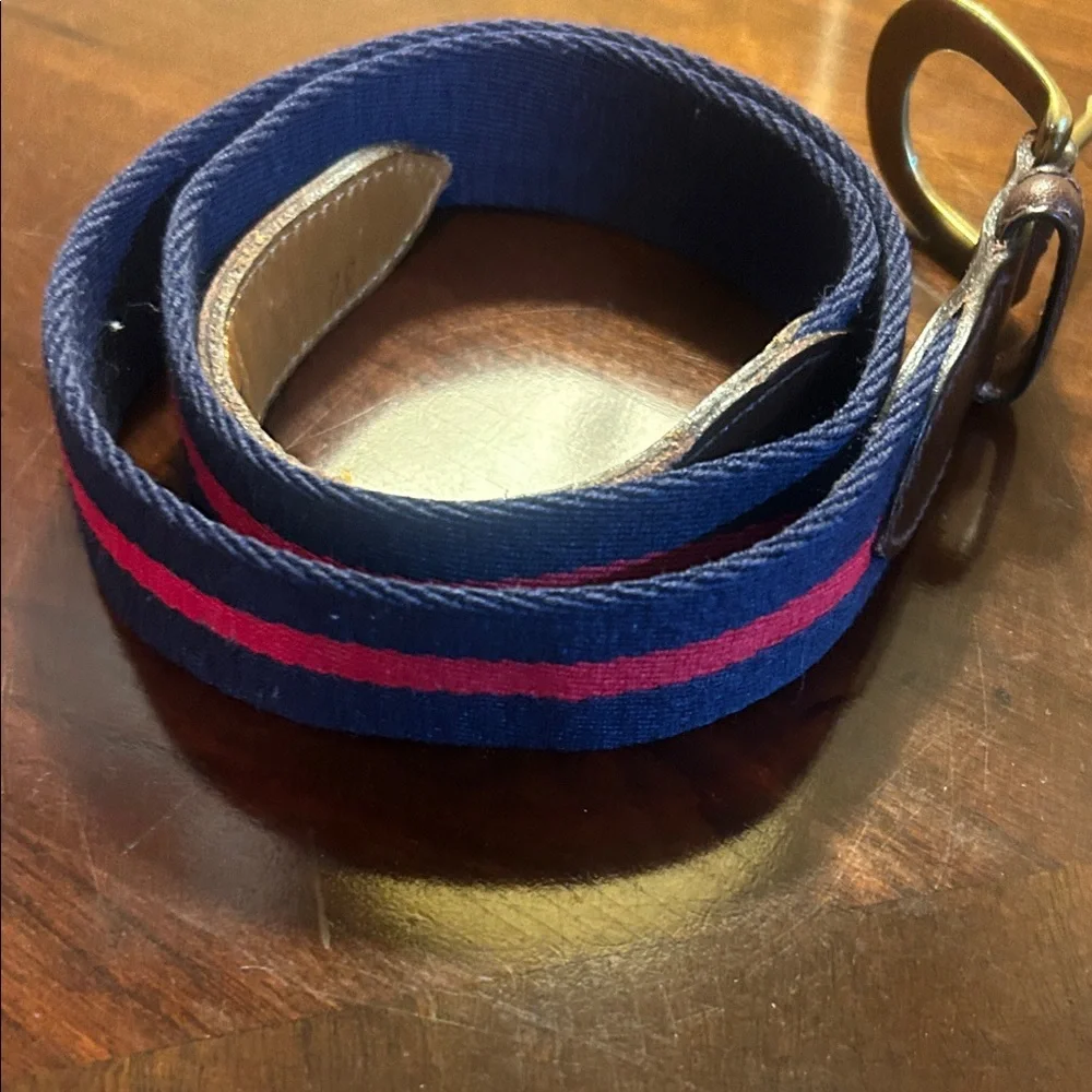 Brooks Brothers Navy and Red Men's Belt
